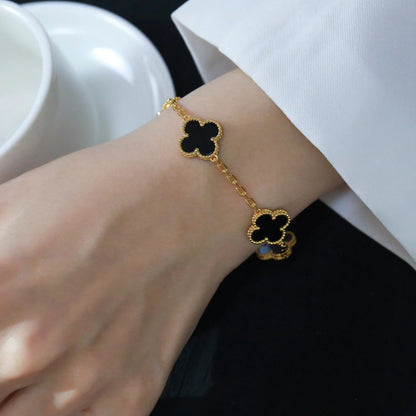 [Aurelle Style] CLOVER 5 MOTIF ONYXS BRACELET COLLECTION