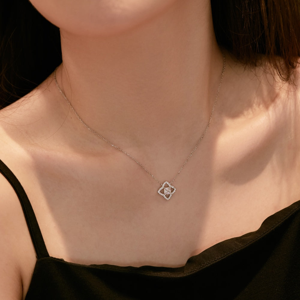 [Aurelle Style]Exquisite Flower Shape Princess Cut Necklace