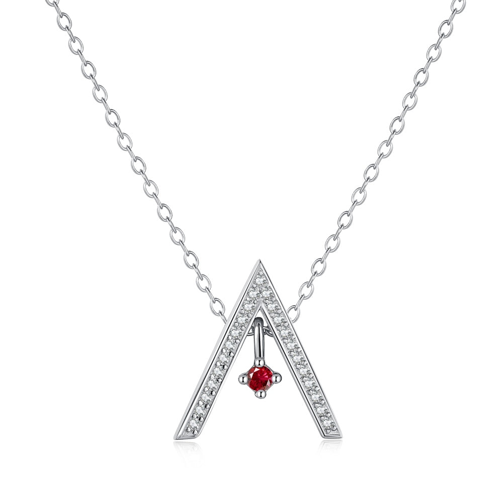 [Aurelle Style]Sparkling A Shape Necklace