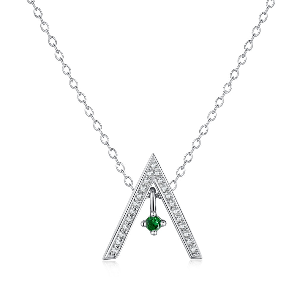 [Aurelle Style]Sparkling A Shape Necklace