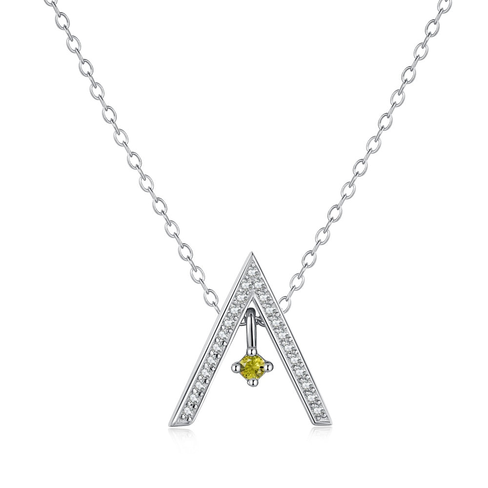 [Aurelle Style]Sparkling A Shape Necklace
