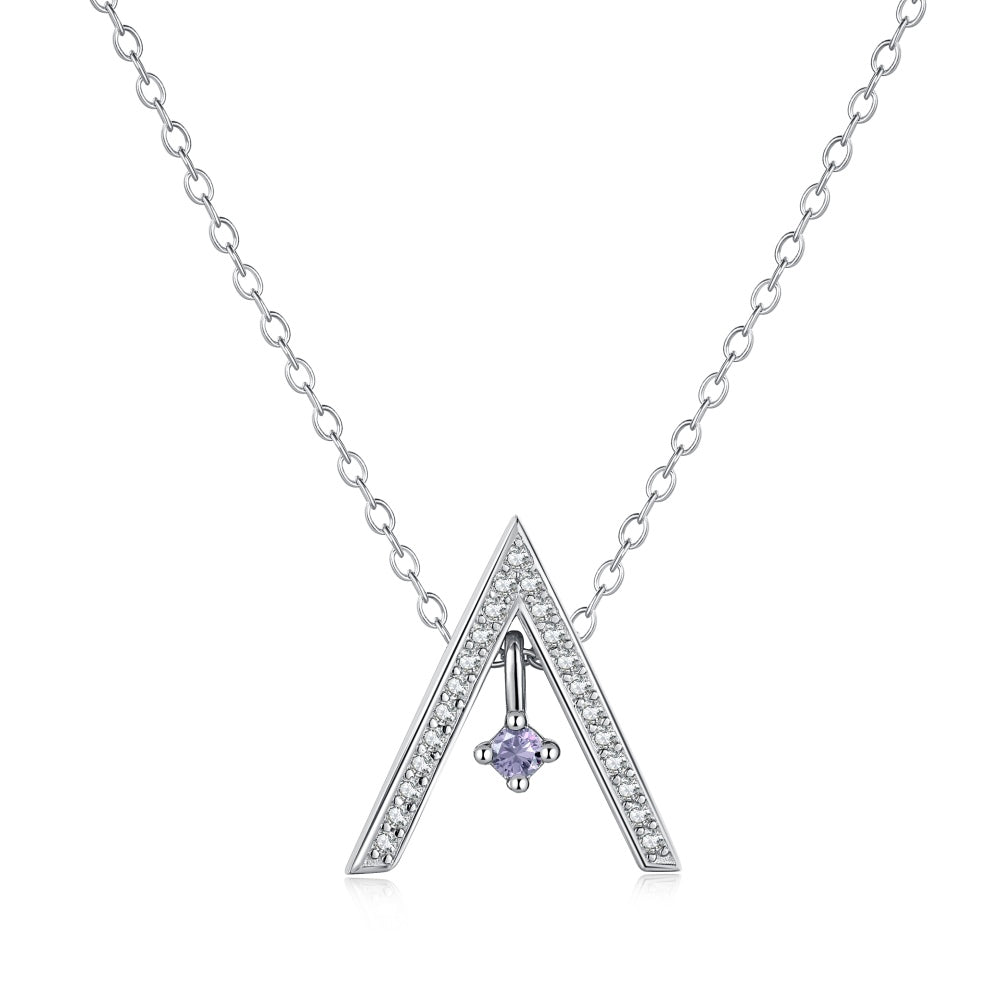 [Aurelle Style]Sparkling A Shape Necklace