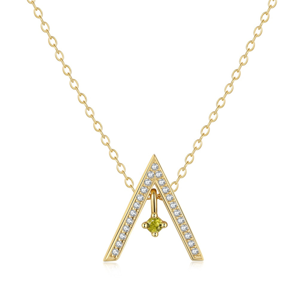 [Aurelle Style]Sparkling A Shape Necklace