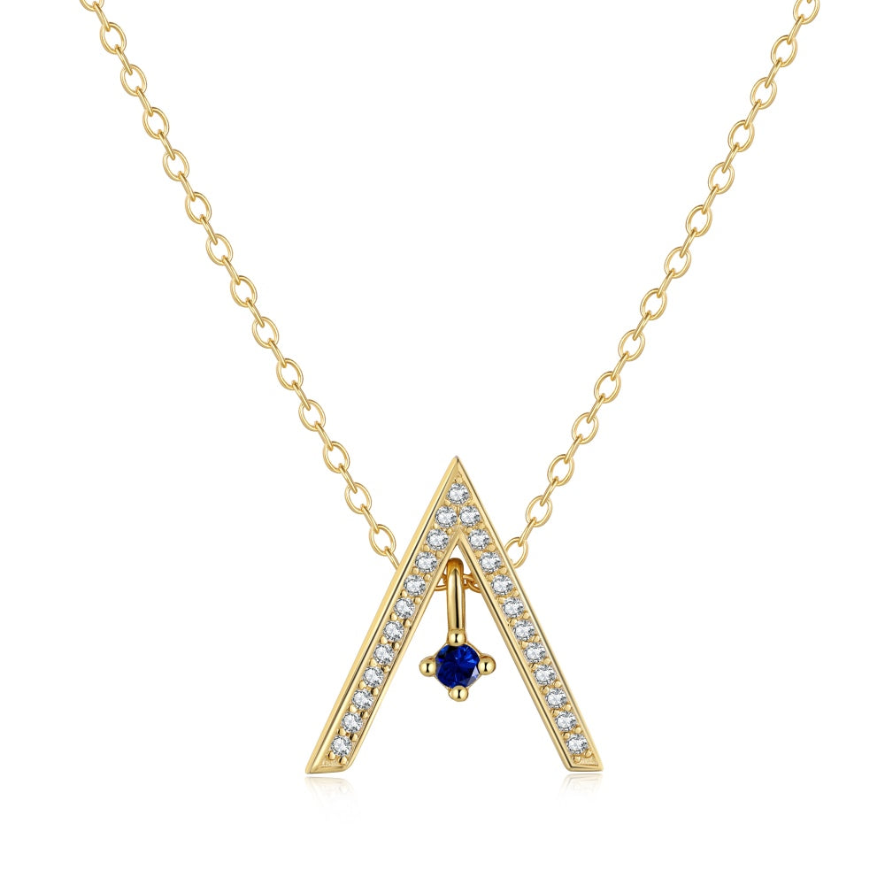 [Aurelle Style]Sparkling A Shape Necklace