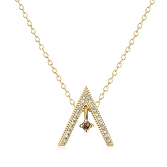 [Aurelle Style]Sparkling A Shape Necklace