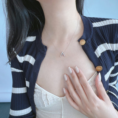 [Aurelle Style]Sparkling A Shape Necklace