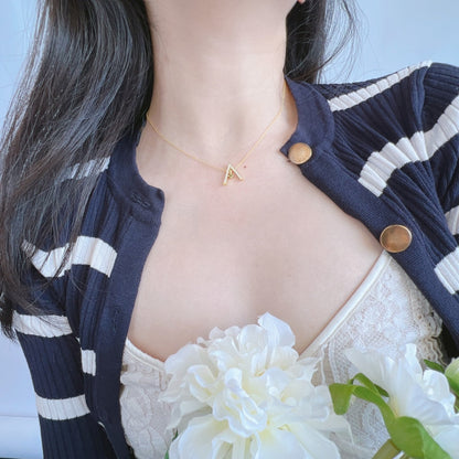 [Aurelle Style]Sparkling A Shape Necklace