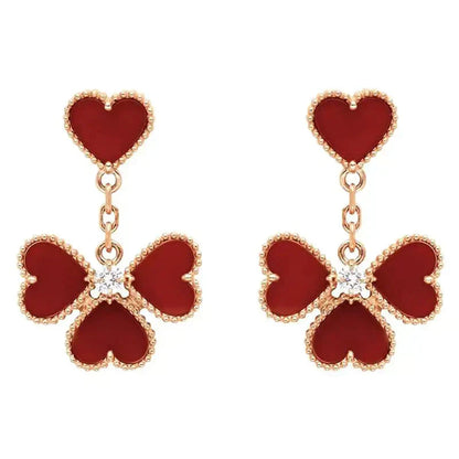 [Aurelle Style]SWEET CLOVER CARNELIAN EARRINGS