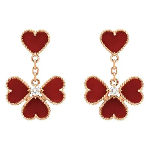 [Aurelle Style]SWEET CLOVER CARNELIAN EARRINGS