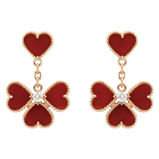 [Aurelle Style]SWEET CLOVER CARNELIAN EARRINGS