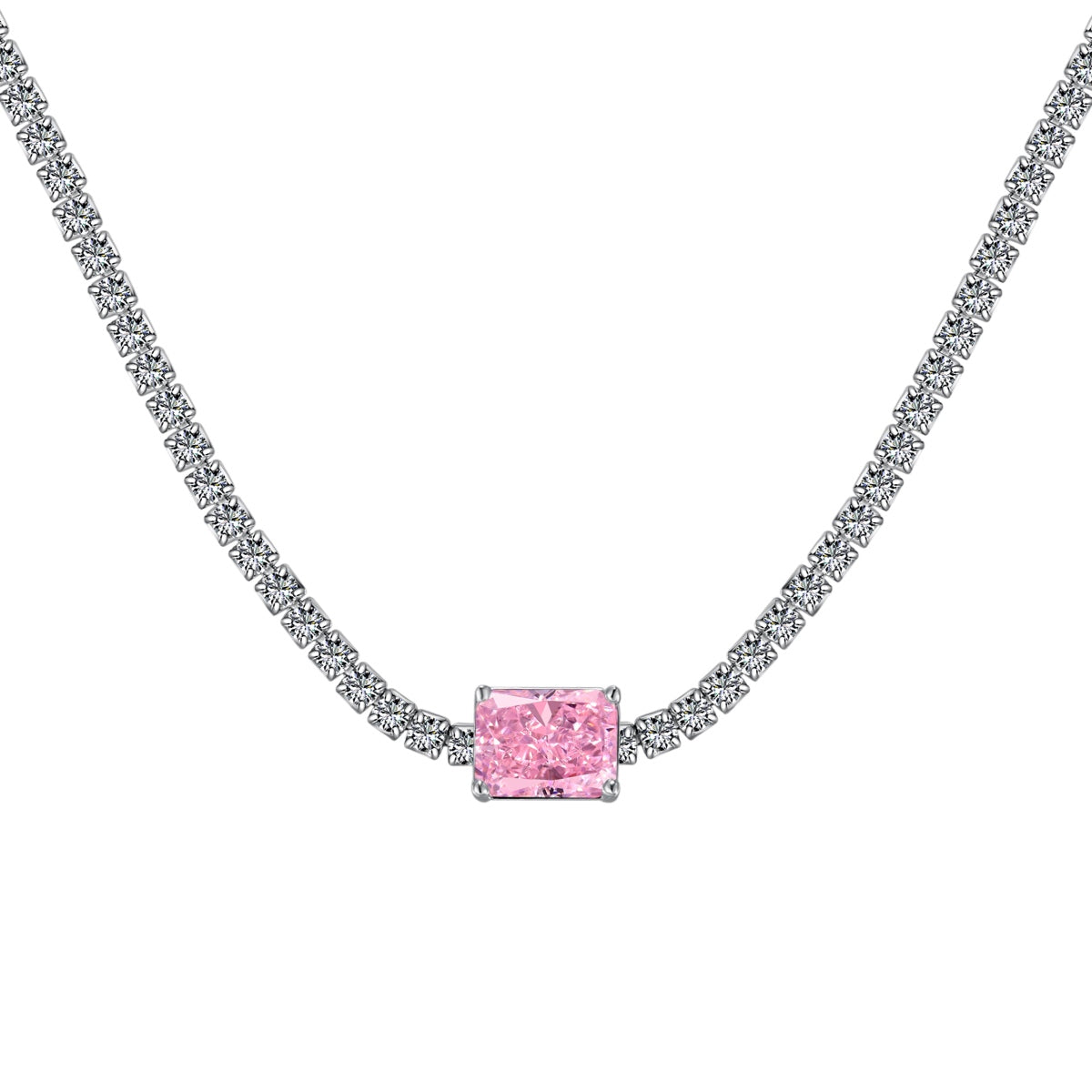 [Aurelle Style]2.0 carat Ornate Emerald Cut Necklace