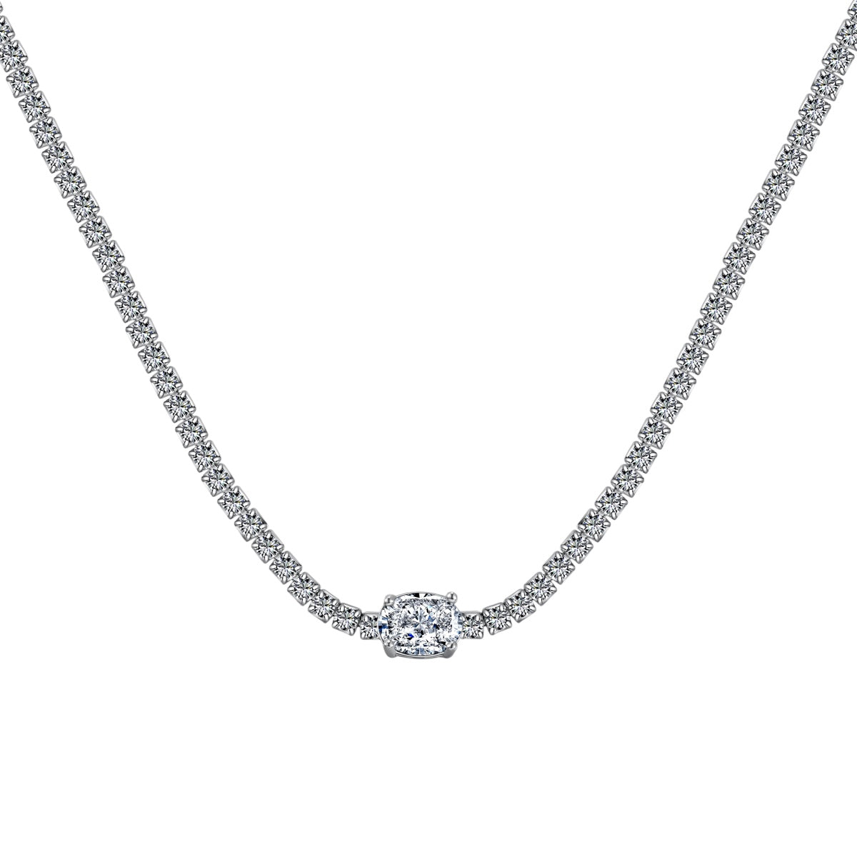 [Aurelle Style]1.0 Carat Shining Oval Cut Necklace