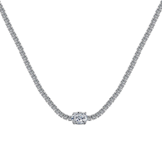 [Aurelle Style]1.0 Carat Shining Oval Cut Necklace