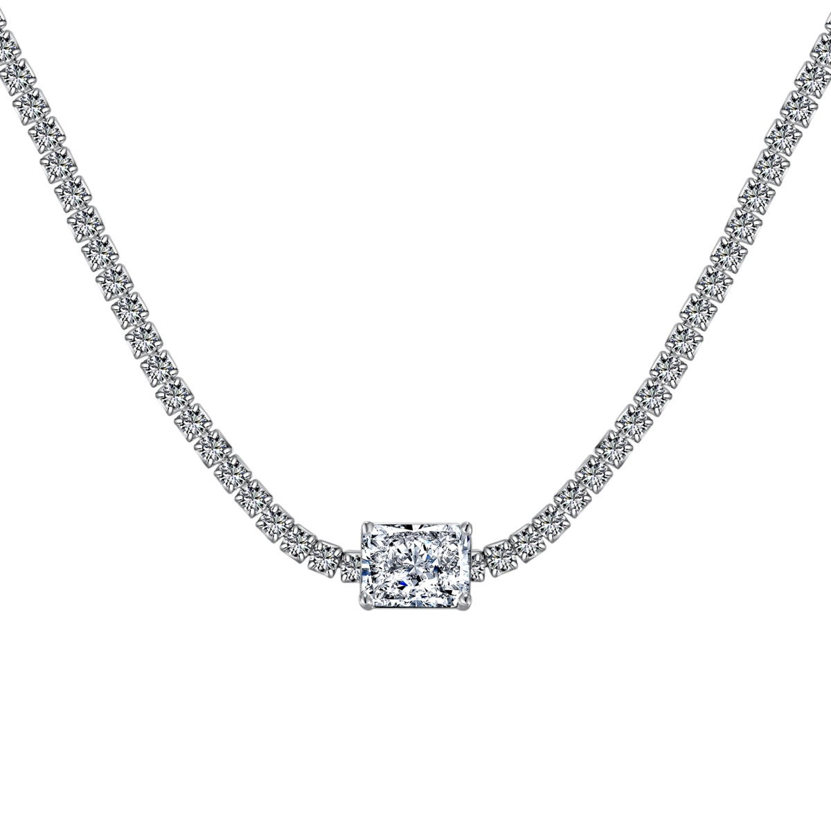 [Aurelle Style]2.0 carat Ornate Emerald Cut Necklace