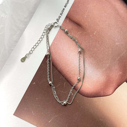 [Aurelle Style]Delicate Bead Double Layer Bracelet