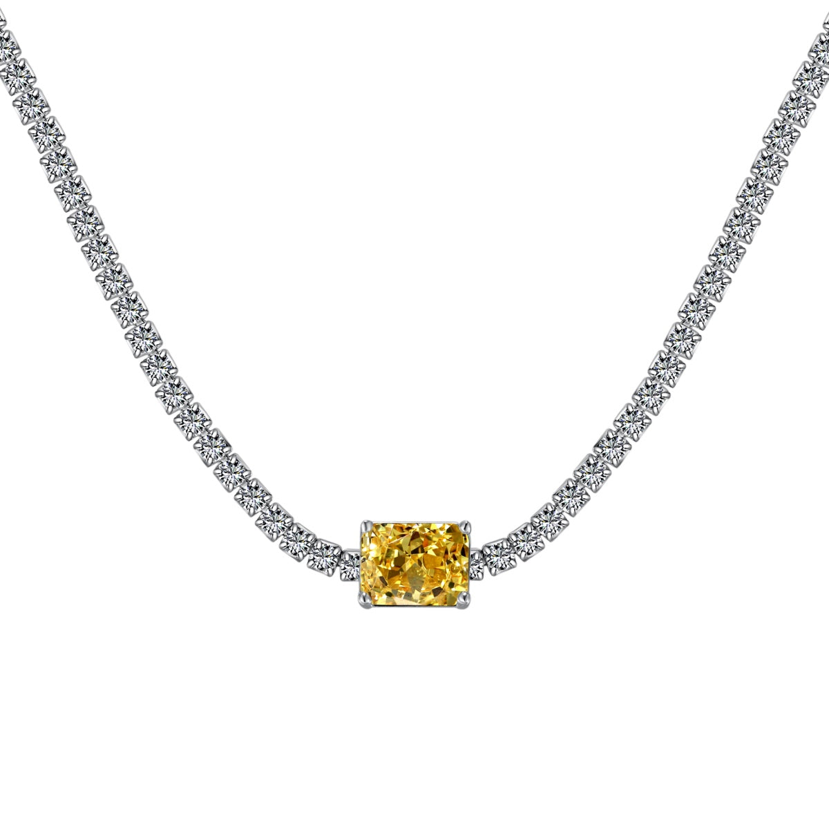 [Aurelle Style]2.0 carat Ornate Emerald Cut Necklace
