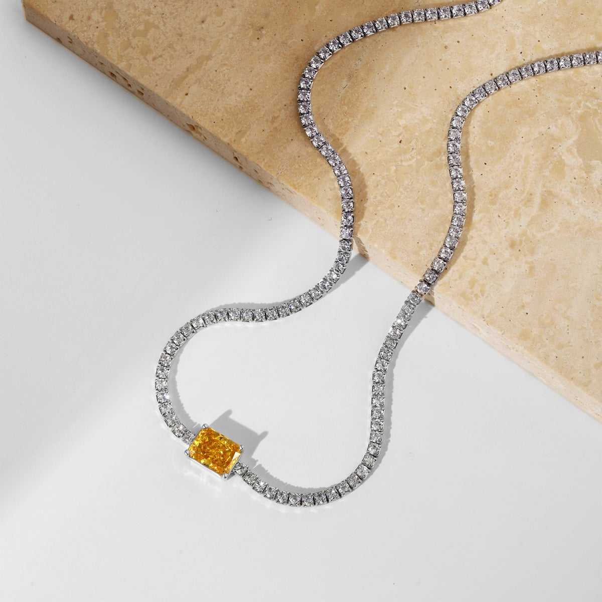 [Aurelle Style]2.0 carat Ornate Emerald Cut Necklace