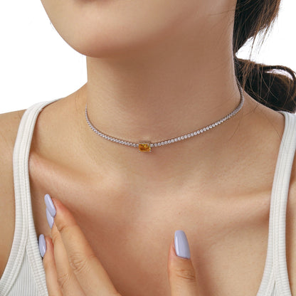 [Aurelle Style]2.0 carat Ornate Emerald Cut Necklace