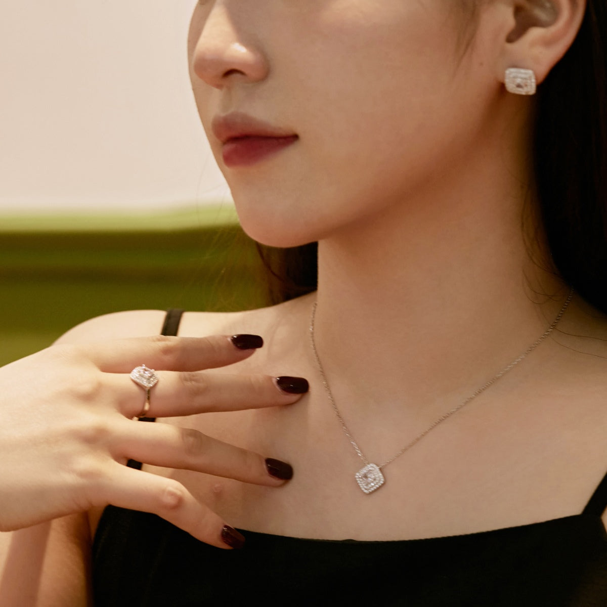 [Aurelle Style]Sparkling Asscher Cut Necklace