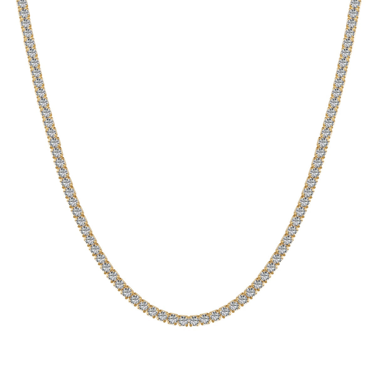 [Aurelle Style]Delicate Round Shape Tennis Necklace