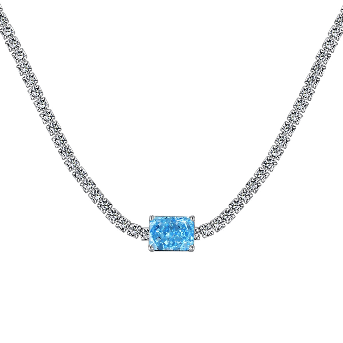 [Aurelle Style]2.0 carat Ornate Emerald Cut Necklace