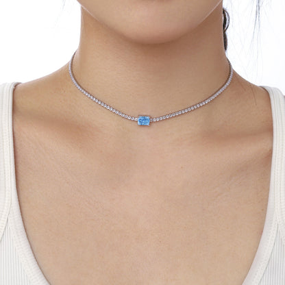 [Aurelle Style]2.0 carat Ornate Emerald Cut Necklace