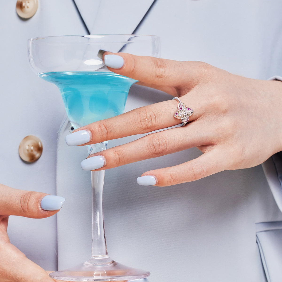[Aurelle Style]Luxurious Colorful Flower Shape Banquet Ring