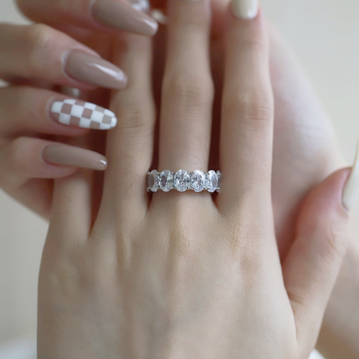 [Aurelle Style]Dainty Elongated Cushion Cut Tennis Ring