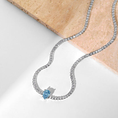 [Aurelle Style]1.0 carat Unique Pear Cut Tennis Necklace