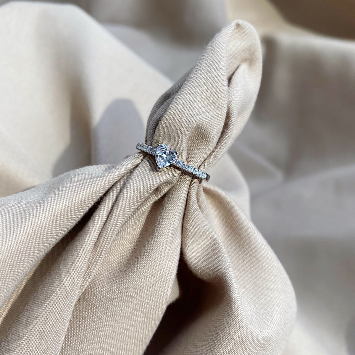 [Aurelle Style]0.5 Carat CaratEternity Charming Heart Shape Lover Ring
