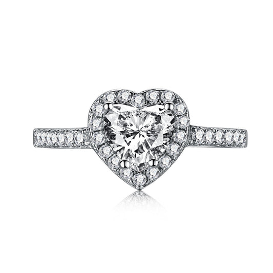 [Aurelle Style]Eternity Splashy Romantic Heart Shape Lover Ring