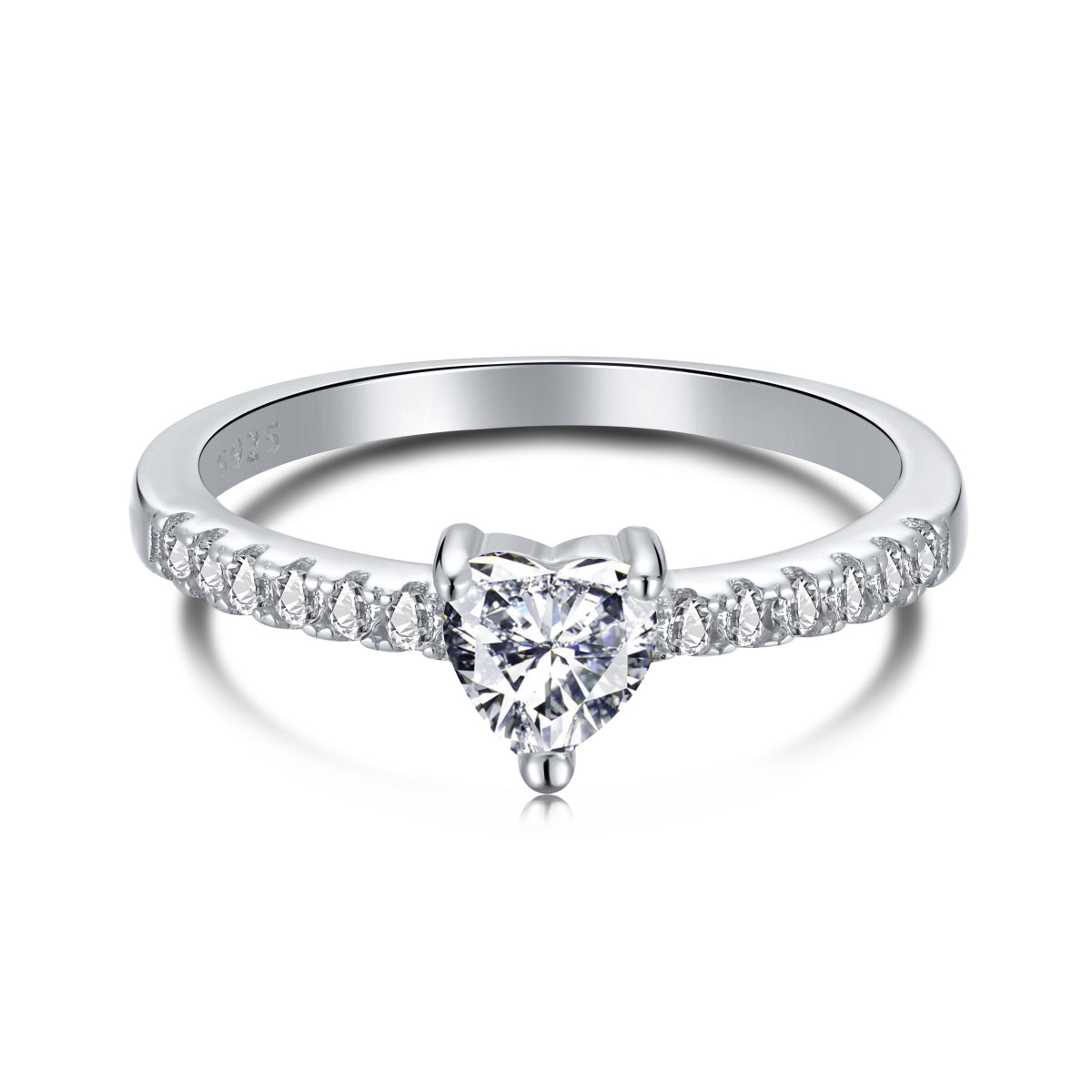 [Aurelle Style]0.5 Carat CaratEternity Charming Heart Shape Lover Ring