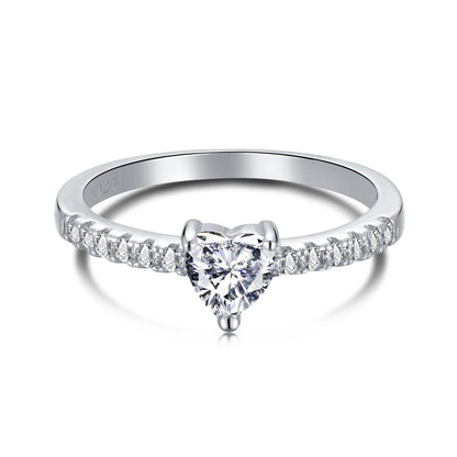 [Aurelle Style]0.5 Carat CaratEternity Charming Heart Shape Lover Ring