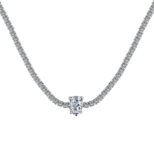 [Aurelle Style]1.0 carat Unique Pear Cut Tennis Necklace