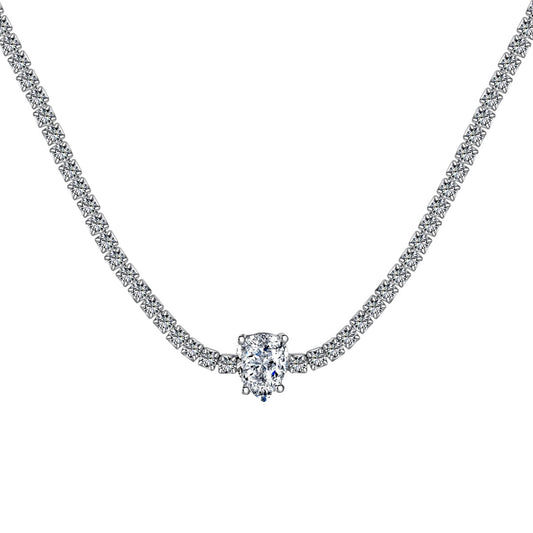 [Aurelle Style]1.0 carat Unique Pear Cut Tennis Necklace