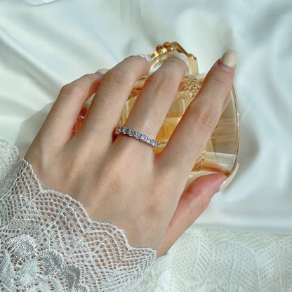 [Aurelle Style]Sparkling Round Cut Tennis Ring