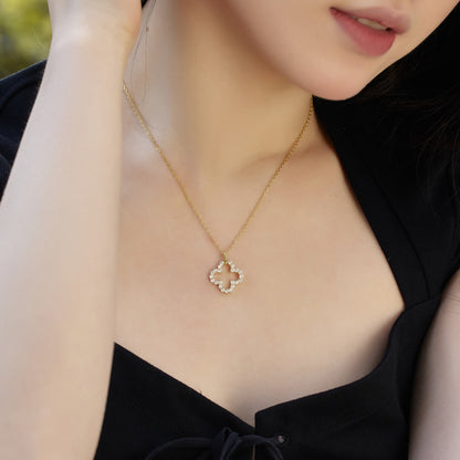 [Aurelle Style]Four-Leaf Clover Hollow Design Exquisite Necklace
