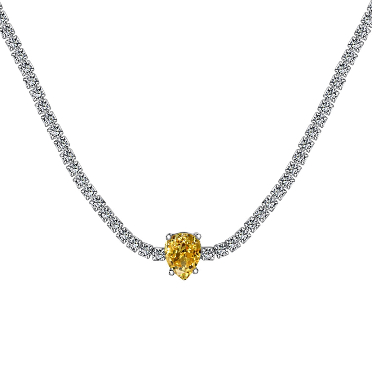[Aurelle Style]1.0 carat Unique Pear Cut Tennis Necklace