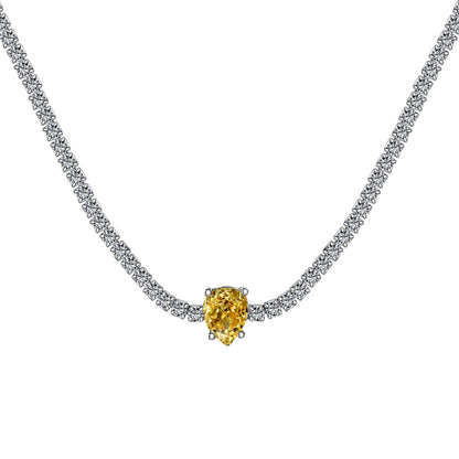 [Aurelle Style]1.0 carat Unique Pear Cut Tennis Necklace