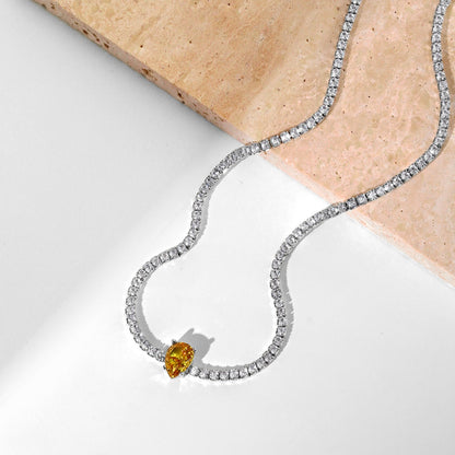 [Aurelle Style]1.0 carat Unique Pear Cut Tennis Necklace