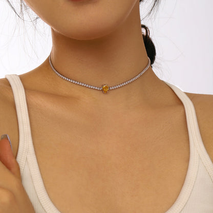 [Aurelle Style]1.0 carat Unique Pear Cut Tennis Necklace