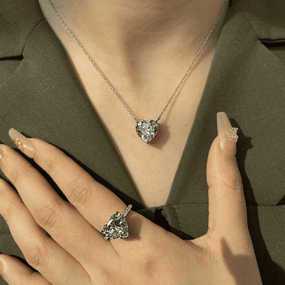 [Aurelle Style]6.0 carat Radiant Heart Shape Necklace