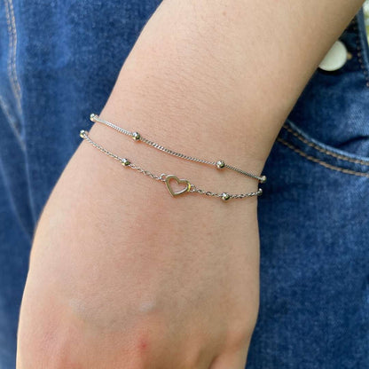 [Aurelle Style]Dainty Double Layer Love Heart Bracelet
