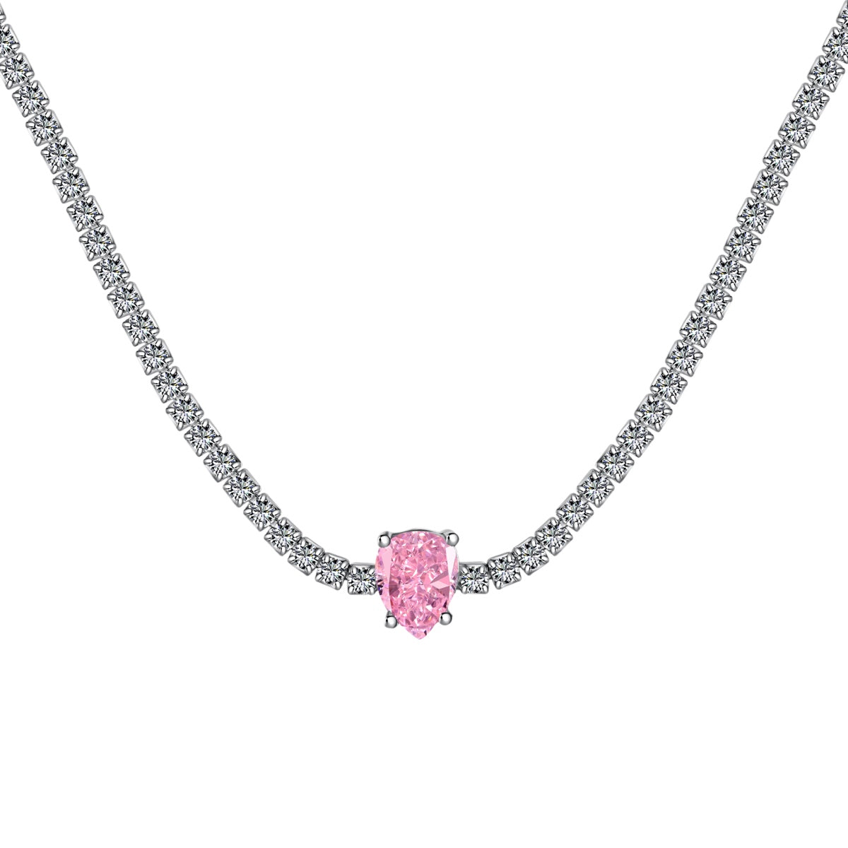 [Aurelle Style]1.0 carat Unique Pear Cut Tennis Necklace