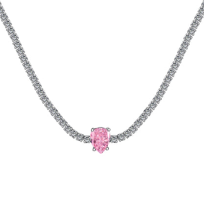 [Aurelle Style]1.0 carat Unique Pear Cut Tennis Necklace