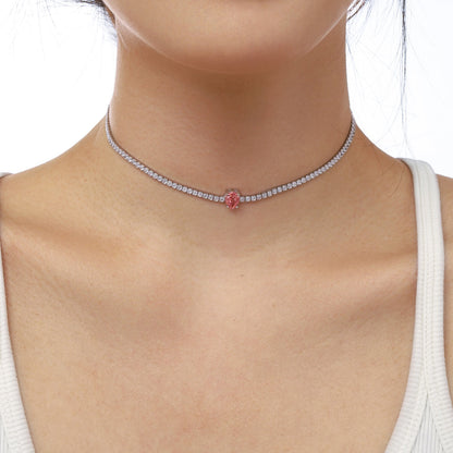 [Aurelle Style]1.0 carat Unique Pear Cut Tennis Necklace