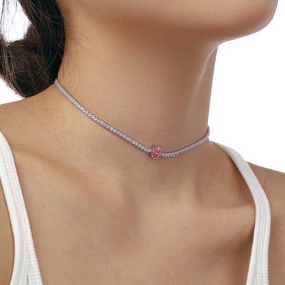 [Aurelle Style]1.0 carat Unique Pear Cut Tennis Necklace