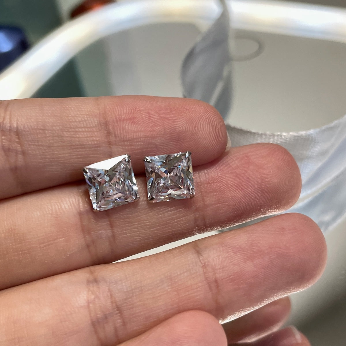 [Aurelle Style]Ornate Square Shape Earrings