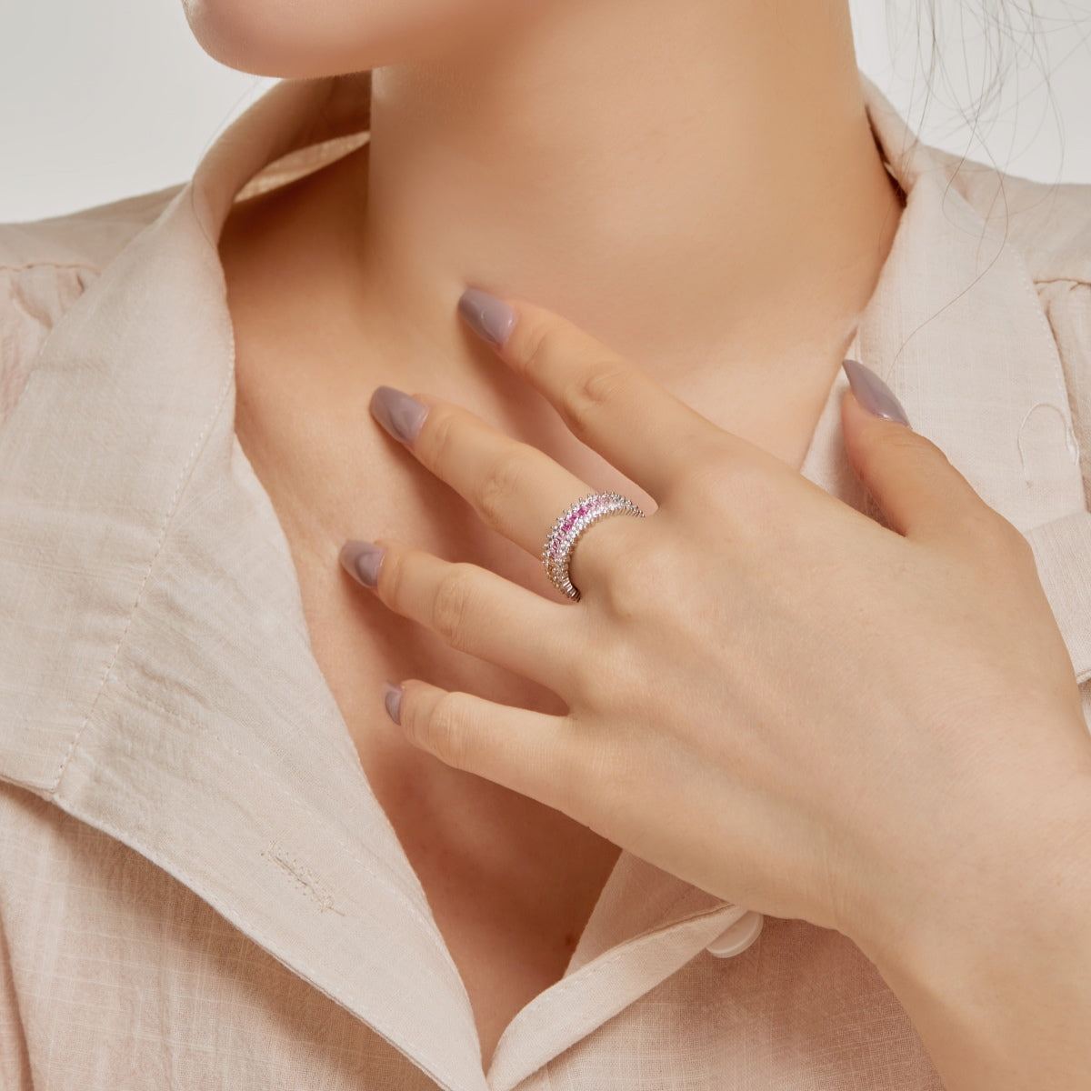 [Aurelle Style]Ornate Colorful Radiant Cut Daily Ring