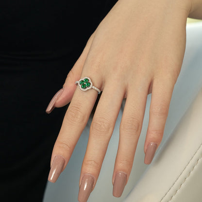 [Aurelle Style]Four Leaf Clover Flower Design Ring